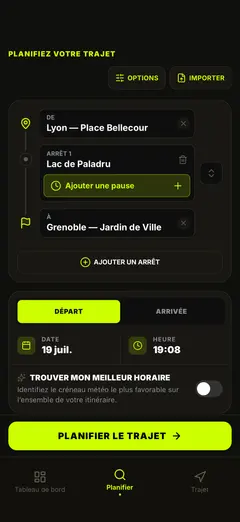 Planifiez votre itinéraire et votre départ