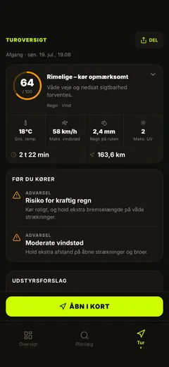 Førervarsler – vind, blænding, is