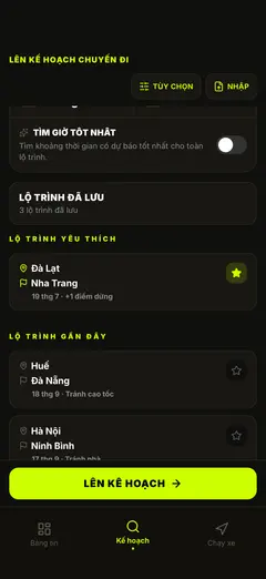Lộ trình đã lưu — lên kế hoạch lại bằng một chạm